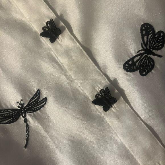 Y2K Boho Glam Embroidered Butterfly Fairy Feminine Artsy Top Womens Size 14 - Picture 4 of 7